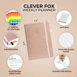 Clever Fox Planner – Undated Weekly & Monthly Planner for Productivity, Ti