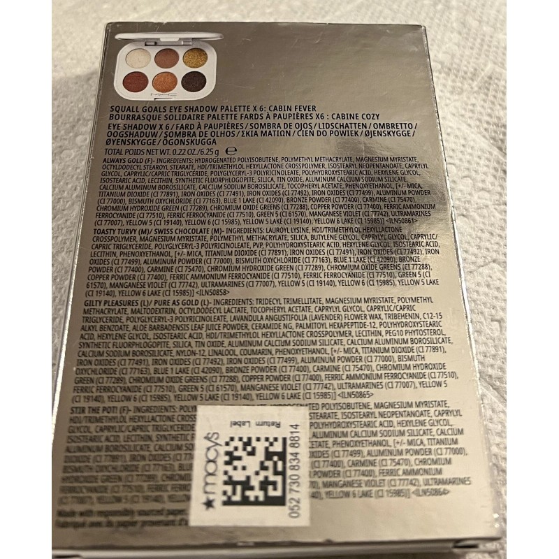M·A·C MAC Squall Goals Cabin Fever *6* Pan Eyeshadow Palette
