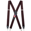 HOLD'EM Suspender Men X-Back Clip on Leather Crosspatch-Burgundy (Tall 54")