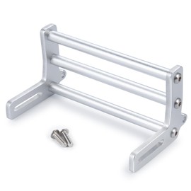 JGGZONE RC Front Bumper, Aluminum Alloy Push Bar Bumper Bull Bars for 1/10 RC Car Crawler Chassis Gspeed LCG TRX4 SCX10 Dodge Power Wagon Cliffhanger Body Shell Upgrade Part (Silver)