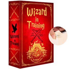 Wizard in Training Real Pages Diversion Book Safe with Key Lock,Ulixu Metal Box for Money and Jewelry Hidden Safe,9.3''x6.1''x2.3''