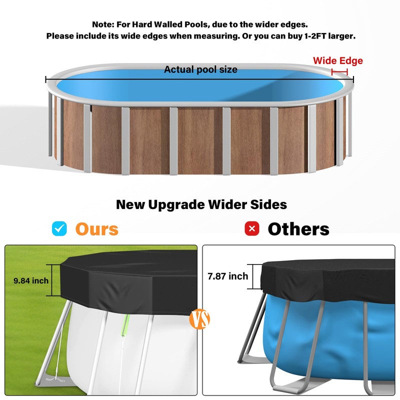 Oval Pool Cover 10 x 20 Ft for Above Ground