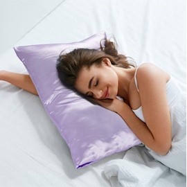 Satin Pillow Cases: (Lavender,Queen)