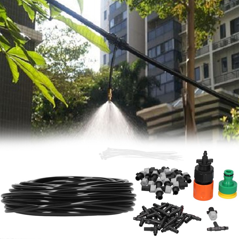 20m Garden Irrigation System Misting Sprinkler Nozzle Kit Cooling Watering