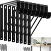 8 Pack Heavy Duty Closet Rod Brackets with Rod Holder