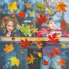 Zindoo 60Pcs Autumn Window Stickers Reusable, 6 Sheet Double Sided