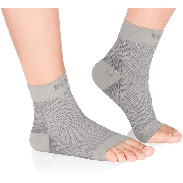 NEWZILL Plantar Fasciitis Socks with Arch Support, BEST 24/7 Foot Care Compression Sleeve, Eases Swelling & Heel Spurs, Ankle Brace Support, Increases Circulation (S/M, Gray)