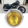 7in 55W Motorcycle Grill Headlight Vintage Style High/Low Beam Halogen