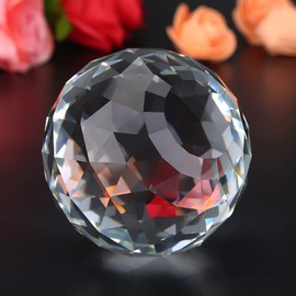 HEEPDD Clear Prisms Ball, Glass Crystal Ball Crystal Suncatcher Ball Sparkle Rainbow Prism Globe Paperweight for Home Window Decor Christmas Wedding(80MM/3.15in)