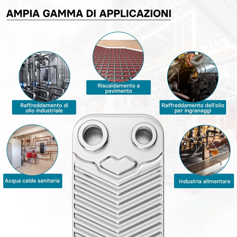 Hrale Stainless Steel Heat Exchanger 10 Plates max. 22 kW