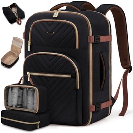 LOVEVOOK Travel Backpack Carry on Flight Approved 40L,Waterproof TSA Travel Essentials Personal Item Backpack for Women Men,Large Carry on Luggage Suitcase Travel Bag for Airplane with 3 Packing Cubes