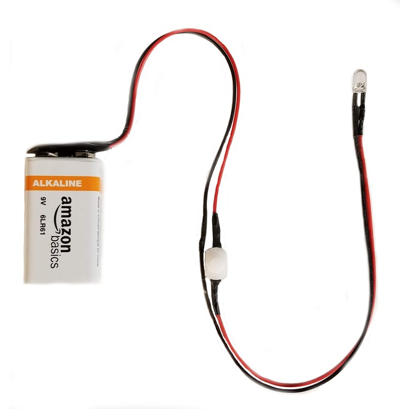 5 Pack - 9 Volt Battery LED Light with On/Off
