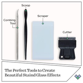 Gallery Glass, 4 Piece Tool Set Perfect for Stained Glass DIY Arts and Crafts, 19739, Multi-Color