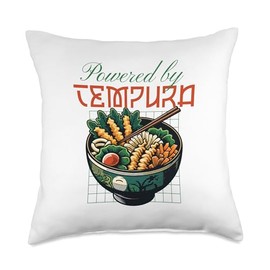 Shrimp Tempura Powered by Tempura Throw Pillow