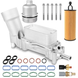 926-959 Oil Filter Housing Engine Oil Cooler Kit, Full Aluminum Oil Cooler Housing Fit for 2017 2018 3.6L Jeep Wrangler Grand Cherokee Dodge Caravan Challenger Journey Chrysler 300 68310865AB 926-876