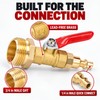 Brass RV Winterizing Blowout Adapter with Shutoff Valve, 1/4 Inch