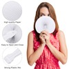 Aodaer Paquete de 60 ventiladores redondos plegables de papel blanco