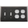 Oil Rubbed Bronze 4 Gang Wall Plate - 2 Toggle
