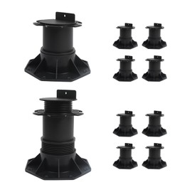 8 Pack Adjustable Deck Support Pedestals, Height 5.5" to 8.7", Unilateral keel Slot,Foundation Base for Floating Decks