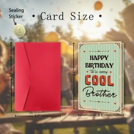 FSSDAS Brother Birthday Card, Happy Birthday Cards for Brothers, Birthday Gifts to A Very Cool Brother, You Deserve It!