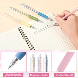 Vyuwast 12 Pastel Highlighters Set, 6 Gel Pens, 6 Mini Correction Rollers and 200 Transparent Sticky Notes for Journal, Office, School Supplies