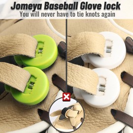 Jomeya Glove Locks, Lace Locks for Baseball Glove 8 Pack, No More Knots Required, Universal Fit for Baseball and Softball Gloves (Neon Green-White)
