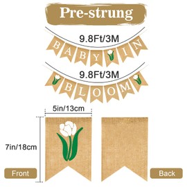 GCQQ Baby In Bloom Sign Banner Baby Shower Burlap Girl or Boy Banners Rustic Neutral Welcome Baby Decorations Banner for Baby Shower or BBQ（Rose）