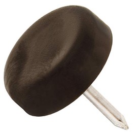 Adsamm® 32 x plastic glides with nails, brown, diameter 18 mm, round, furniture glides with nail, furniture and floor protection in Adsamm® quality