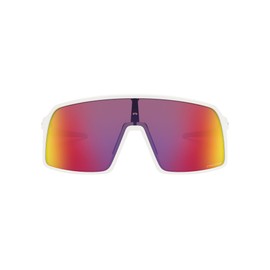 Oakley Men's OO9406 Sutro Polarized Shield Sunglasses, Matte White/Prizm Road, 37 mm