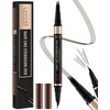 LAVONE Curved Eyebrow Pencil, 2-in-1 Waterproof Eyebrow Pen with 4