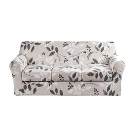 KRFOONN 4 Piece Stretch Sofa Couch Covers for 3 Cushion Couches Printed Sofa Slipcover with 3 Separate Seat Cushion Covers Washable Sofa Slip Covers Furniture Protector for Pets Kids (Large, 23)
