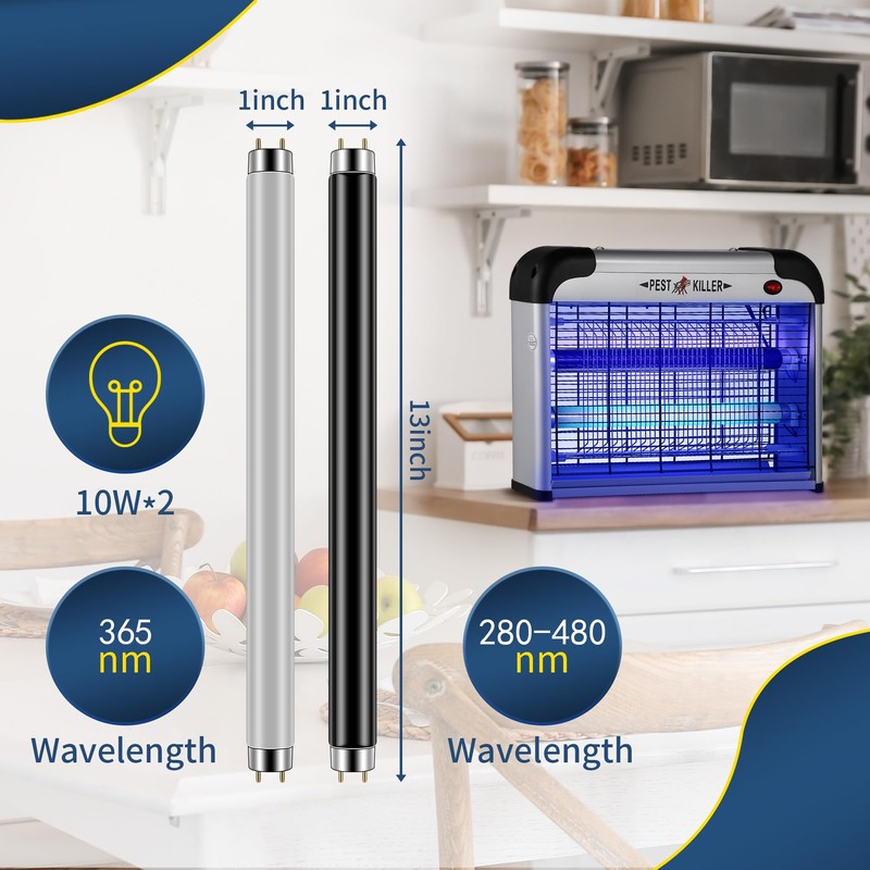 Qualirey T8 Bug Zapper Replacement Bulbs, 10W Bug Zapper Light