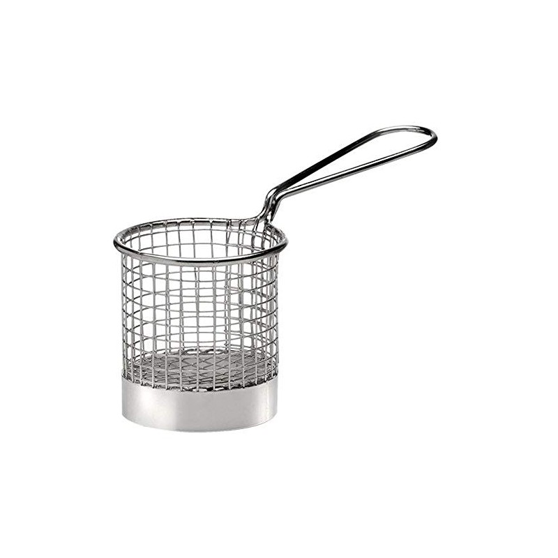 APS Snack-Holder Servier-Frittierkorb aus Edelstahl, Ø 8 cm, Höhe 7,5