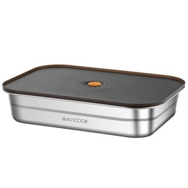 MAXCOOK Large Stainless Steel Food Containers With Lids, 118 oz Food Storage Container set, Leak Proof Metal Food Container Bento Box, Snack Container Set with Lid (Dishwasher & Freezer Safe, 3500 ml)