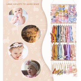 VISATOR Headband Holder Bows Organizer For Girls Holder Baby Headband Hair Accessories Organizer For Baby Bow Hanger Storage For Girls Hair Bows For Toddler Room Wall Decor (W1)