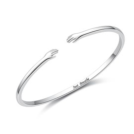 BEILIN Hug Bracelets for Women Sterling Silver Just Breathe Bracelet Jewelry for Women Teens