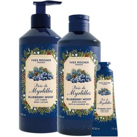 Yves Rocher Kit Corporal Arándanos Azules, Gel de Ducha, Crema Corporal y Crema de Manos, Edición Limitada de Navidad