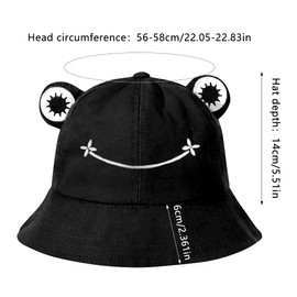 beifon Fishing Hats Women's Fishing Hat Frog Sun Hat Fishing Hat Bucket Hat Unisex Bucket Hat Foldable Outdoor Hat Summer Hat Fishing Headgear for Camping Hiking Angle, Green and black
