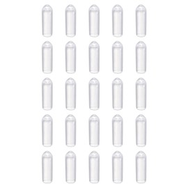 sourcing map 100pcs Round Rubber End Caps 4mm ID Bolt Covers Caps Vinyl Rubber Flexible Screw Thread Protectors for Metal Tube Rod Bolts, Translucent