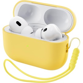 ORNARTO Funda Silicona para AirPods Pro 2 (20222023), Estuche de Silicona Líquida para AirPods Pro 2. con Cordón, LED Frontal Visible y Compatible