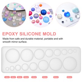 Milisten Jewelry Casting Mold Round Cabochons Gemstones Dome Epoxy Mold for DIY Jewelry Necklace Pendant Making (White)