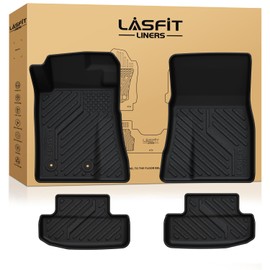 LASFIT Floor Mats for Ford Mustang 2015-2025 All Weather Protector TPE Car Floor Liners, 1st & 2nd Row, 4pcs Black