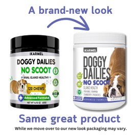 iKarmel Doggy Dailies | Advanced Anal Gland Support Chews for Dogs | No Scoot Pet Supplements | Fibre Supplement With Pumpkin Powder for Dogs | Dog Digestion Tablets Formulated by Vets | 120
