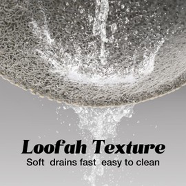 chakme Loofah Shower Mat for Inside Shower, Quick Dry PVC Non Slip Bath Mat Super Soft Bathroom Rug Anti Mould, Square Shower Mat for Bathroom Wet Shower Areas, 40×60 cm, Grey