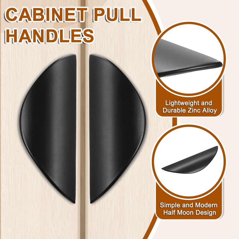 sourcing map 6 Pack Half Moon Cabinet Pull, 2.52" Hole