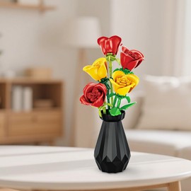 Bouquet Building Blocks Set, 249 Pieces Rose Flowers Building Toy Set with Vase, DIY Botany Collection, Household Decoration, Gift for Valentine's Day, Mother's Day or Birthday for Girls and Boys 8+