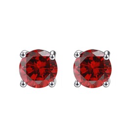 Paris Jewelry 10k White Gold Plated 3 Ct Round Created CZ Stud Earrings