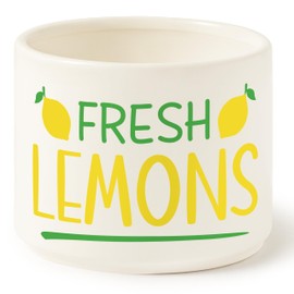 FoszaSzept Summer Candy Dish, Mini Ceramic Candy Bowl Tiered Tray Decor, Snack Serving Bowl Party Favor Desktop Wishes Accents Decoration for Party Birthday Home Kitchen Farmhouse （Lemon）