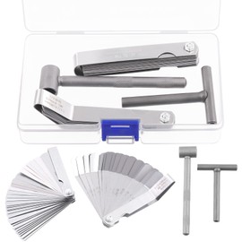 Mardatt 4Pcs Motorcycle Engine Valve Adjustment Tool Kit Includes 8mm/9mm/10mm Valve Screw Repair Wrench and 16 Blades 0.005”-0.02” Steel Feeler Gauge, Square Hexagon Socket Spanner & Feeler Gauge