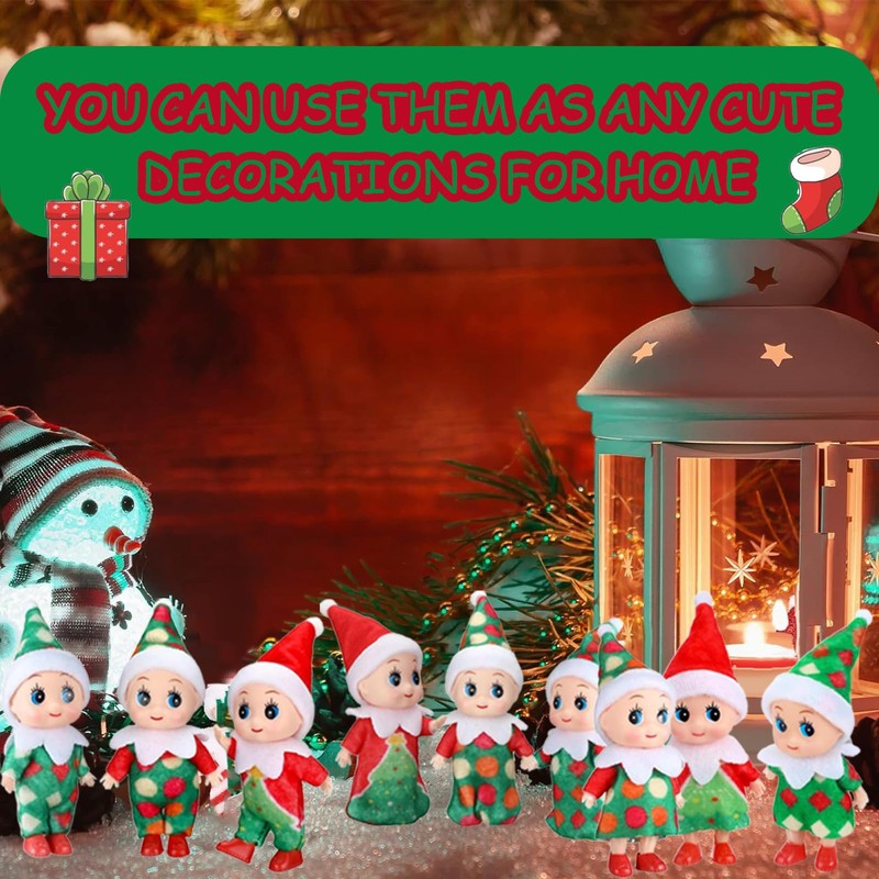 Pack of 3 Mini Dolls Elf Christmas Baby Tiny Christmas